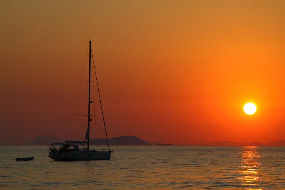 Sunset view from Catamaran cruise in Jamaica