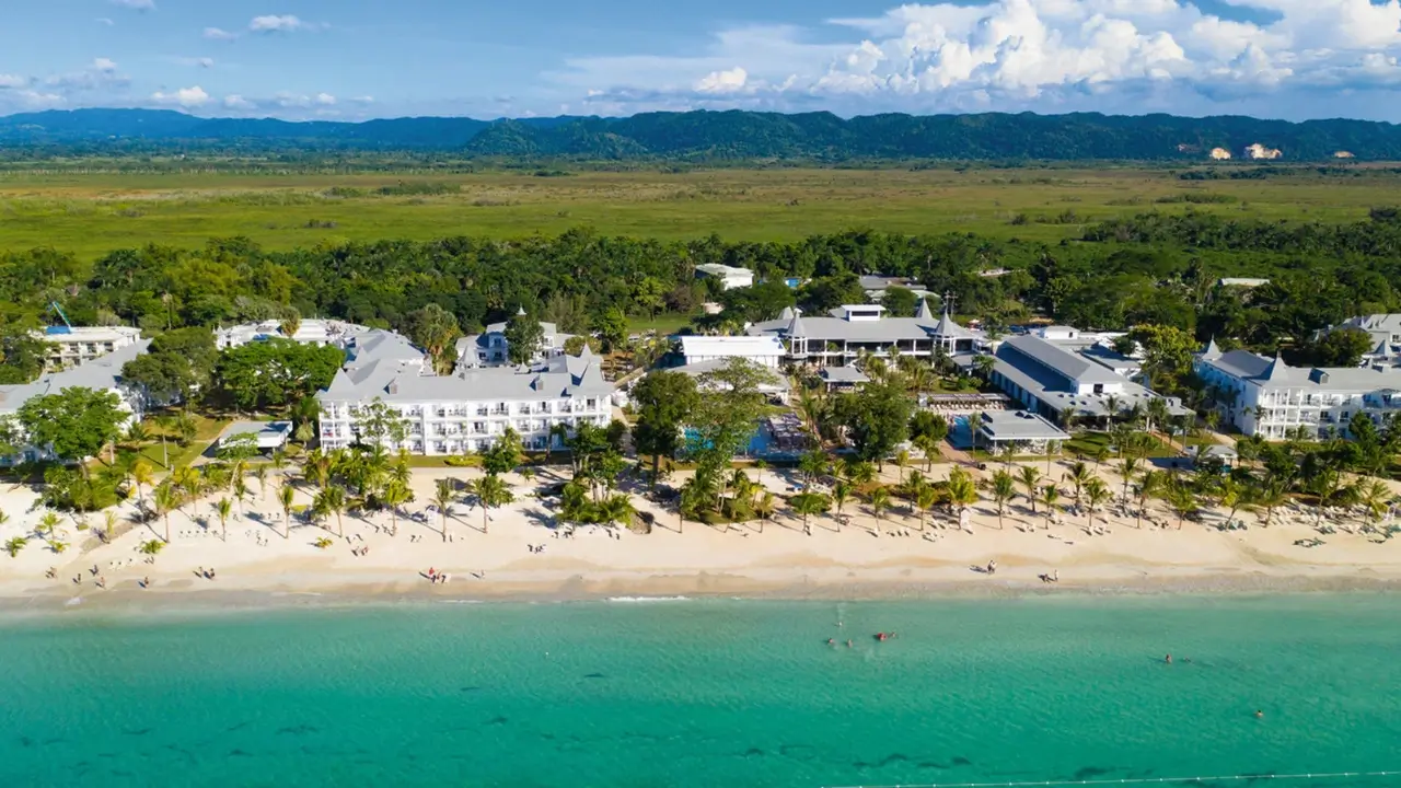 Drone view of the Riu Palace Tropical Bay ,Jamaica