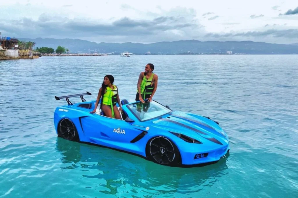 High-Tech Corvette Jet Car on the Sea in Jamaica